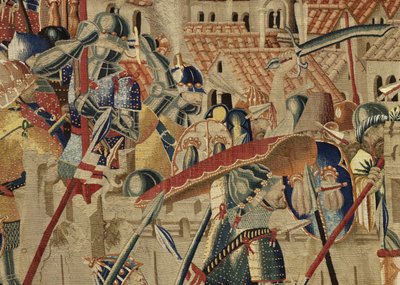 Tapisserie montrant les conquêtes du roi Alphonse V du Portugal (Conquistas de Alfonso V de Portugal), Tournai. (détail) - Flemish School