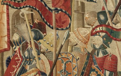 Tapisserie montrant les conquêtes du roi Alphonse V du Portugal (Conquistas de Alfonso V de Portugal), Tournai. (détail) - Flemish School