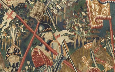 Tapisserie montrant les conquêtes du roi Alphonse V du Portugal (Conquistas de Alfonso V de Portugal), Tournai. (détail) - Flemish School