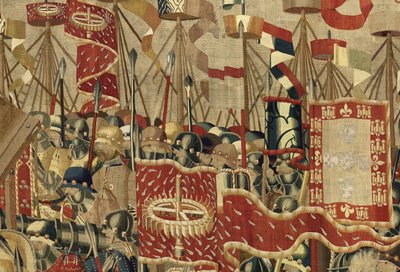 Tapisserie montrant les conquêtes du roi Alphonse V du Portugal (Conquistas de Alfonso V de Portugal), Tournai. (détail) - Flemish School