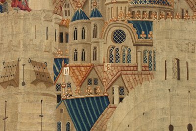 Tapisserie montrant les Conquêtes du roi Alphonse V de Portugal (Conquistas de Alfonso V de Portugal), Tournai. (détail) - Flemish School