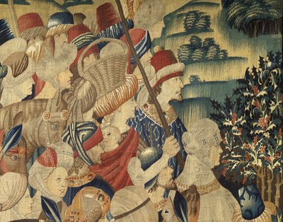 Tapisserie montrant les Conquêtes du roi Alphonse V de Portugal (Conquistas de Alfonso V de Portugal), Tournai. (détail) - Flemish School