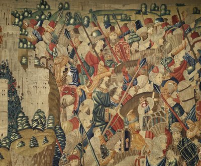 Tapisserie montrant les conquêtes du roi Alphonse V du Portugal - Flemish School
