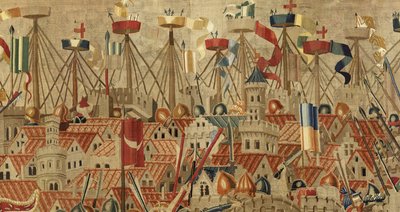 Tapisserie montrant les conquêtes du roi Alphonse V du Portugal - Flemish School
