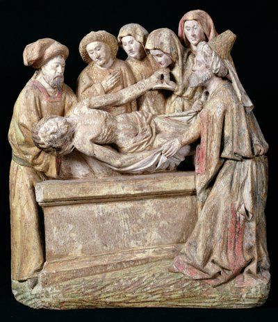 La Mise au tombeau, du couvent des Béguines à Cambrai (bois polychrome) - Flemish School