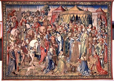 La Présentation des Insignes Royaux, Tapisserie de David et Bethsabée, c.1510-15 - Flemish School