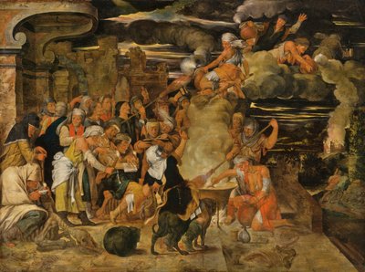 Le sabbat des sorcières (huile sur panneau) - Flemish School