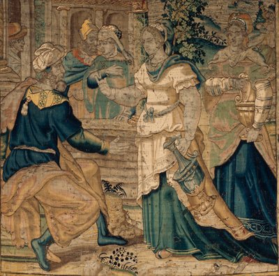 Les filles de Jéthro racontent à leur père leur rencontre avec Moïse (détail) - Flemish School