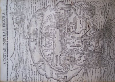 Page de titre de Utopia, par Thomas More, Louvain 1516 - Flemish School