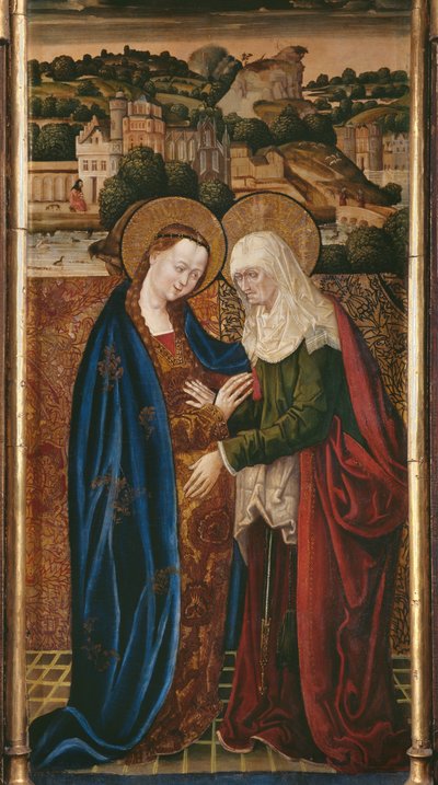 Triptyque, Visitation, panneau central - Flemish School