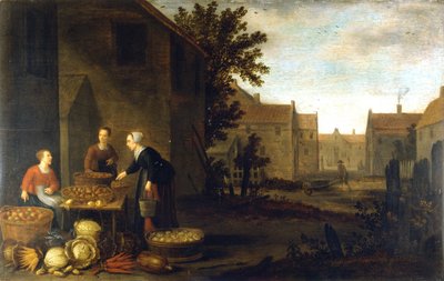 Scène de marché par Adam Willaerts - Flemish School