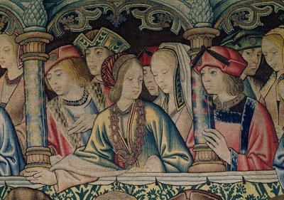 Femmes à la cour de David, détail de la tapisserie de David et Bethsabée, vers 1510-15 - Flemish School