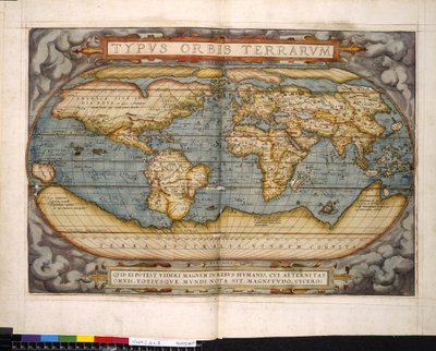 Carte du monde, Theatrum Orbis Terrarum, par Abraham Ortelius - Flemish School