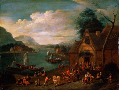 Une taverne au bord de la mer - Flemish master