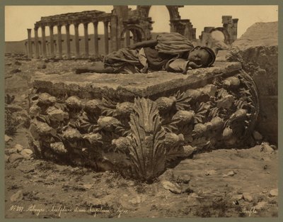 Vue de la grande colonnade, Palmyre, vers 1875 (tirage albuminé) - Félix Bonfils