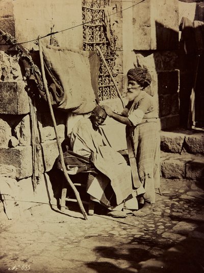 Album Damas et Baalbek : Barbier syrien - Félix Bonfils
