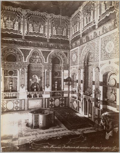 Damas. Intérieur de maison. Consul anglais (Syrie) - Félix Bonfils