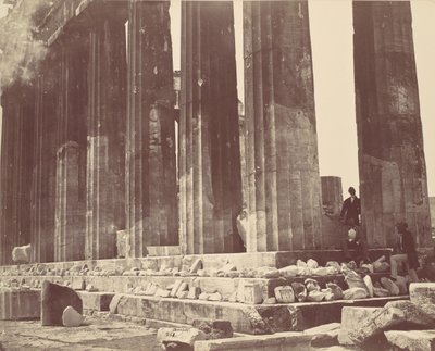 [Détails de la colonnade du Parthénon, Athènes] - Félix Bonfils