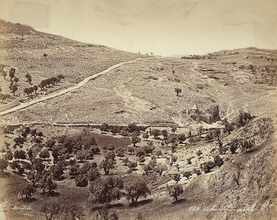 Vue panoramique de la Vallée du Cédron ou Josaphat, en périphérie de Jérusalem - Félix Bonfils