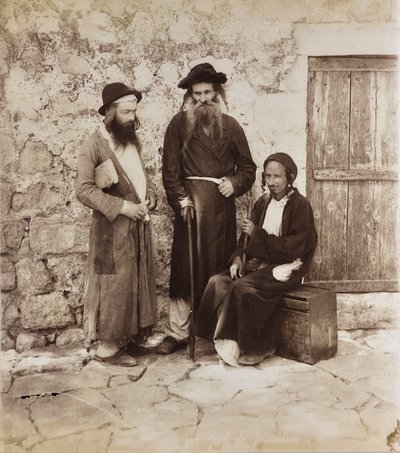 Portrait de trois hommes juifs à Jérusalem - Félix Bonfils