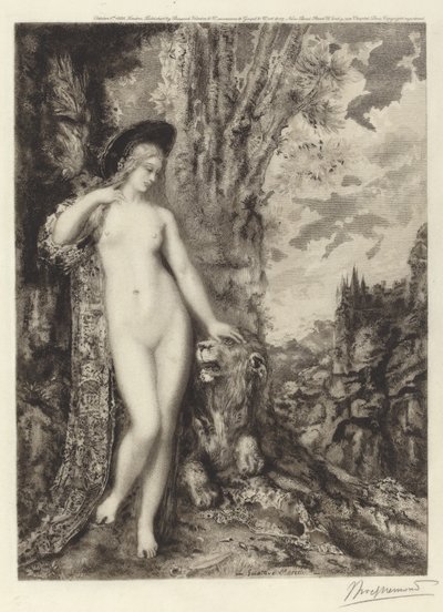 Le lion amoureux - Félix Bracquemond, after Gustave Moreau