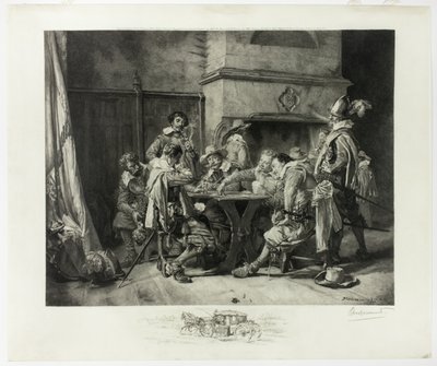 Partie perdue (Soldiers Playing Cards) - Félix Henri Bracquemond