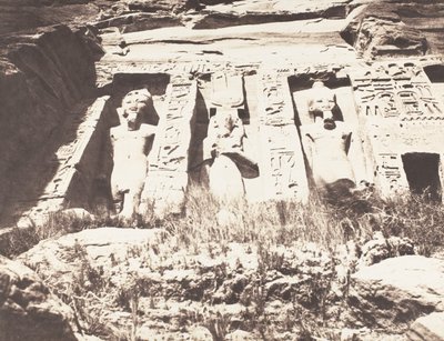 Abou-Sembil, Petit Spéos - Partie gauche de la façade, 1851-52, imprimé 1853-54 - Félix Teynard