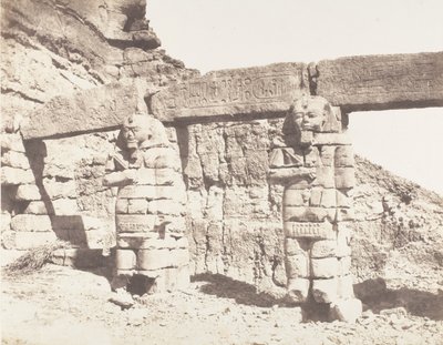 Djerf-Hocein Tutzis, Hemi-Spéos, Colosses de la Partie Extérieure, 1851-52 - Félix Teynard