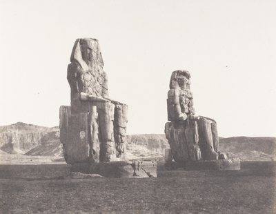 Gournah Thèbes, Colosses Celui de Droite, Dit de Memnon, 1851-52, imprimé 1853-54 - Félix Teynard