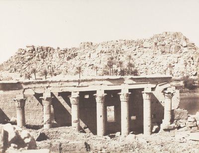 Île de Philæ, colonnade occidentale - ruines vues du point L - Félix Teynard