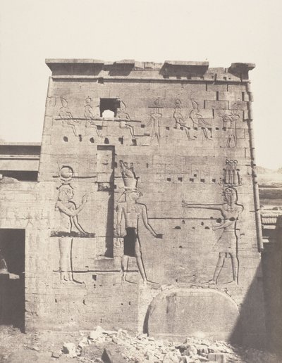 Île de Philae, Deuxième Pylône - Partie Orientale Vue de la Pla... - Félix Teynard