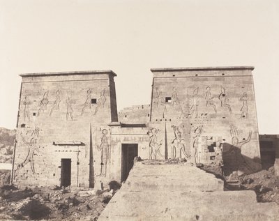 Île de Philæ, Premier Pylône - Vue Prise de la Plate-Forme de, 1851-52, imprimé en 1853-54 - Félix Teynard