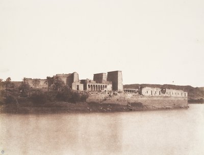 Île de Philæ, vue générale prise du nord-ouest au point A, 1851-52 - Félix Teynard