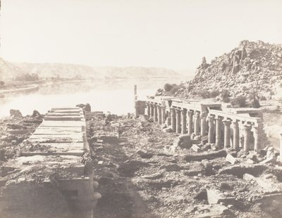 Île de Philæ, vue générale prise du point I, sur la plateforme - Félix Teynard