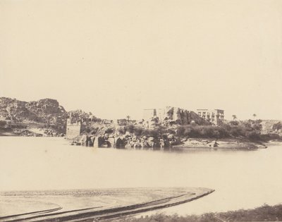 Île de Philæ, vue générale prise du sud-est au point B, 1851-52, imprimée 1853-54 - Félix Teynard