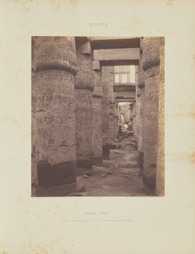 Karnak (Thèbes). Palais - Salle Hypostyle - Vue Transversale prise du Point K - Félix Teynard
