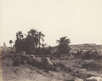 Karnak Thèbes, Avenue des Sphinx - Vue générale prise du point G, 1851-52, imprimé 1853-54 - Félix Teynard