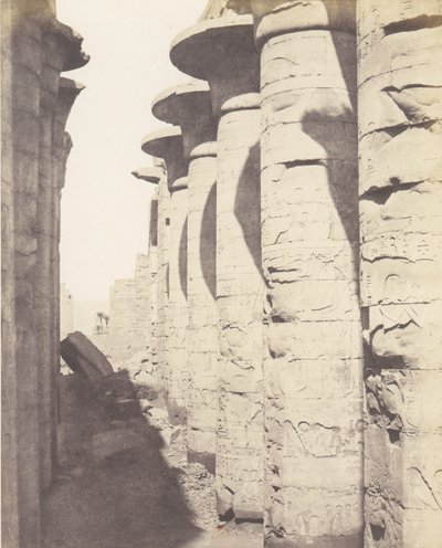 Karnak Thèbes, Palais - Salle Hypostyle - Colonnade Centrale Vue du... - Félix Teynard