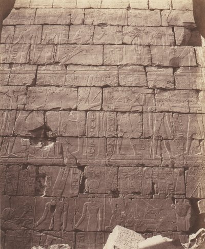 Karnak Thèbes, Palais - Salle Hypostyle - Décoration de la Paroi Int..., 1851-52, imprimé 1853-54 - Félix Teynard