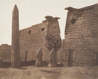 Louksor Thèbes, Construction Antérieure - Pylône Colosses et Obélisque - Félix Teynard