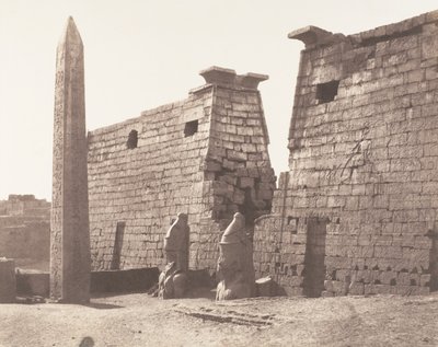 Louksor Thèbes, Construction Antérieure - Pylône, Colosses et Obélisque, 1851-52, imprimé 1853-54 - Félix Teynard
