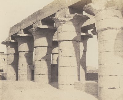 Louksor Thèbes. Construction Centrale - Grande Colonnade - Félix Teynard