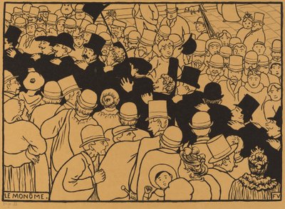 Le Monôme défilant dans les rues en file indienne, 1893 - Félix Vallotton