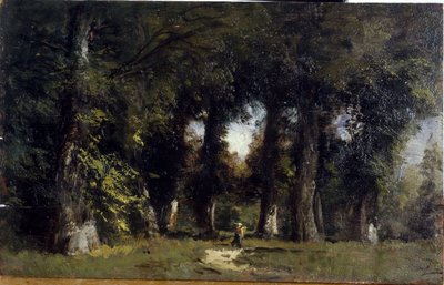 Bord de forêt (recto), Paysage animé (verso), entre 1850 et 1860 - Félix Ziem