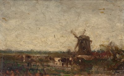 Hollande, le moulin, vers 1853 - Félix Ziem