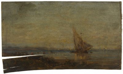 Devant Martigues, la voile jaune, vers 1875 - Félix Ziem