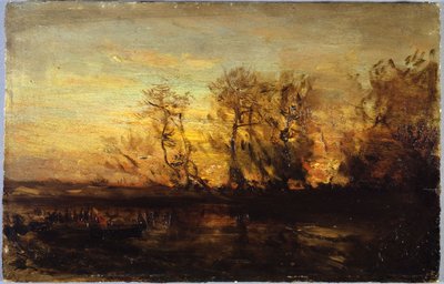 Coucher de soleil, entre 1850 et 1860 - Félix Ziem