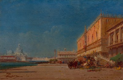 Venise depuis la Riva en direction de la Piazzale San Marco - Félix Ziem