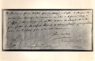 Lettre autographe de Flora Tristan (1803-44) au ministre français de la Justice, demandant le divorce, 4 février 1839 - Flora Tristan