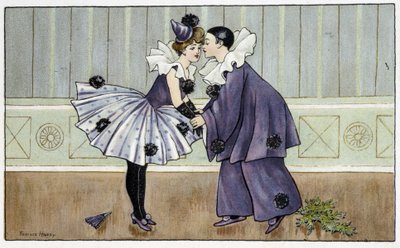 Pierrot et Colombine - dess. par Florence Hardy, début XXe siècle - Florence Hardy